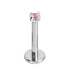 Titanium Threadless Labrets - Titanium (Bend-fit) Claw Set CZ Jewels 1.2mm Gauge - 5-7mm length