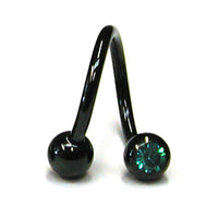 Black Titanium Double Jewelled Spirals 1.6x12mm