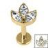 Titanium Internally Threaded Labrets 1.2mm - Titanium Claw Set Marquise Jewelled Leaves Trio