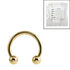 Sterile Gold Titanium Circular Barbells (CBB) (Horseshoes)