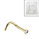 Sterile Gold Titanium Jewelled Nose Studs