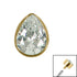 Titanium Bezel Set Jewelled Pear Top for Internal Thread shafts in 1.2mm