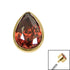 Titanium Bezel Set Jewelled Pear Top for Internal Thread shafts in 1.2mm