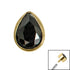 Titanium Bezel Set Jewelled Pear Top for Internal Thread shafts in 1.2mm