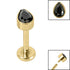 Titanium Internally Threaded Labrets 1.2mm - Titanium Bezel Set Jewelled Pear