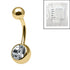 Sterile Gold Titanium Jewelled Belly Bars