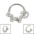 Titanium Pave Set Jewelled Coiled Snake Hinged Clicker Ring