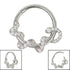 Titanium Pave Set Jewelled Coiled Snake Hinged Clicker Ring