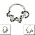 Titanium Pave Set Jewelled Coiled Snake Hinged Clicker Ring
