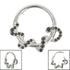 Titanium Pave Set Jewelled Coiled Snake Hinged Clicker Ring