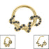 Titanium Pave Set Jewelled Coiled Snake Hinged Clicker Ring