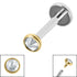 Titanium Internally Threaded Labrets 1.2mm - Gold Titanium Jewelled Disk