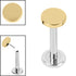 Titanium Threadless Labrets - Gold Titanium (Bend/Push fit) Disk