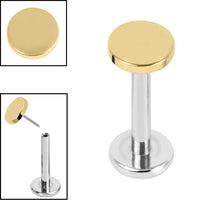 Titanium Threadless Labrets - Gold Titanium (Bend/Push fit) Disk
