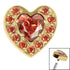 Titanium Jewelled Heart with Pave Set Edge for Internal Thread shafts in 1.2mm