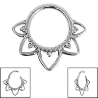 Titanium Petal Mandala Hinged Clicker Ring
