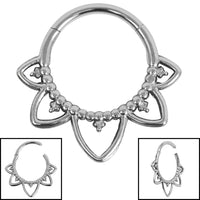 Titanium Petal Mandala Hinged Clicker Ring