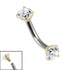Titanium Internally Threaded Curved Bar 1.6mm - Titanium Claw Set Round Jewel