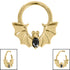 Titanium Flying Jewelled Vampire Bat Hinged Clicker Ring