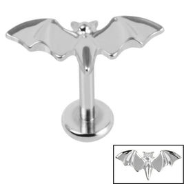 Titanium Internally Threaded Labrets 1.2mm - Flying Vampire Bat