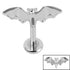 Titanium Internally Threaded Labrets 1.2mm - Titanium Flying Vampire Bat