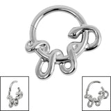 Titanium Coiled Snake Hinged Clicker Ring