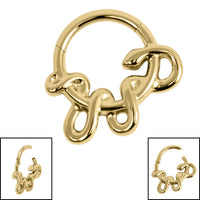Titanium Coiled Snake Hinged Clicker Ring