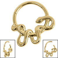 Titanium Coiled Snake Hinged Clicker Ring