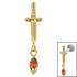 Titanium Mini Dagger with Marquise Drop Gem Top for Internal Thread shafts in 1.2mm