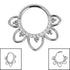 Titanium Claw Set Jewelled Renge Flower Hinged Clicker Ring