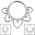 Titanium Claw Set Jewelled Renge Flower Hinged Clicker Ring