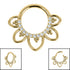 Titanium Claw Set Jewelled Renge Flower Hinged Clicker Ring