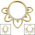 Titanium Claw Set Jewelled Renge Flower Hinged Clicker Ring