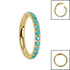 Titanium Pave Set Turquoise Edge Hinged Clicker Ring