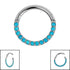 Titanium Pave Set Turquoise Eternity Hinged Clicker Ring