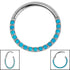 Titanium Pave Set Turquoise Eternity Hinged Clicker Ring