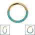 Titanium Pave Set Turquoise Eternity Hinged Clicker Ring