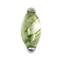 Titanium Claw Set Moss Agate Marquise for Internal Thread shafts in 1.2mm