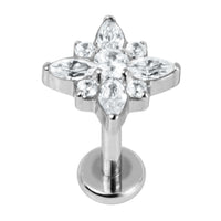Titanium Internally Threaded Labrets 1.2mm - Titanium Claw Set Jewelled Altair Star