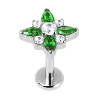 Titanium Internally Threaded Labrets 1.2mm - Titanium Claw Set Jewelled Altair Star