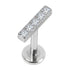 Titanium Internally Threaded Labrets 1.2mm - Titanium 5 Jewel Bar