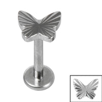 Titanium Internally Threaded Labrets 1.2mm - Titanium Skipper Butterfly