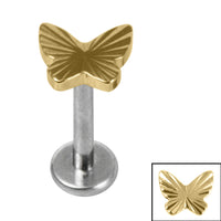 Titanium Internally Threaded Labrets 1.2mm - Titanium Skipper Butterfly
