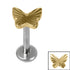 Titanium Internally Threaded Labrets 1.2mm - Titanium Skipper Butterfly