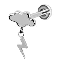 Titanium Internally Threaded Labrets 1.2mm - Titanium Thunderstruck