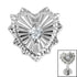 Titanium Claw Set Radiant Jewelled Heart Top for Internal Thread shafts in 1.2mm