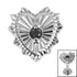 Titanium Claw Set Radiant Jewelled Heart Top for Internal Thread shafts in 1.2mm