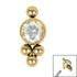 Titanium Bezel Set Single Jewelled Asia Top for Internal Thread shafts in 1.2mm