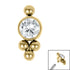 Titanium Bezel Set Single Jewelled Asia Top for Internal Thread shafts in 1.2mm
