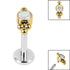 Titanium Internally Threaded Labrets 1.2mm - Titanium Bezel Set Single Jewelled Asia Top